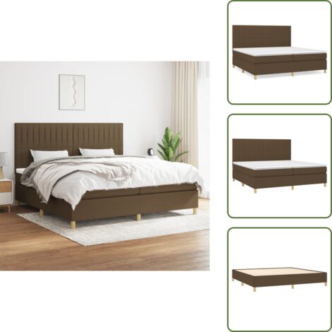 Cama de muelles ensacados - vidaXL Cama box spring con colchón tela marrón oscuro 200x200 cm - Cama de muelles ensacados con espuma