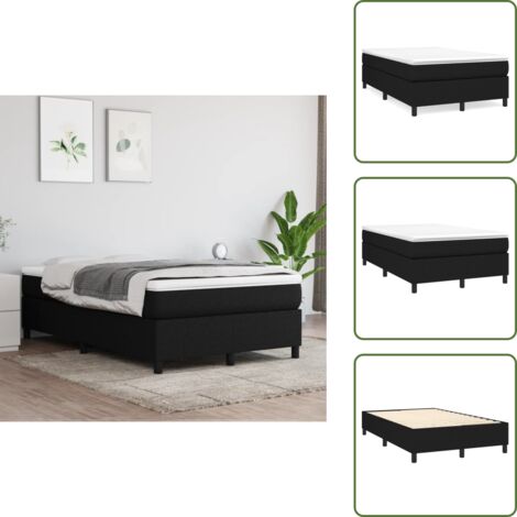 Cama de muelles ensacados - vidaXL Cama box spring con colchón tela negro 120x200 cm - Cama de muelles con protector