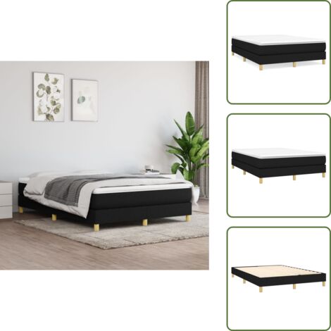 Cama de muelles ensacados - vidaXL Cama box spring con colchón tela negro 140x190 cm - Cama de madera contrachapada