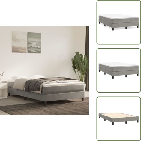 Cama de muelles ensacados - vidaXL Cama box spring con colchón terciopelo gris claro 120x200 cm - Cama de espuma