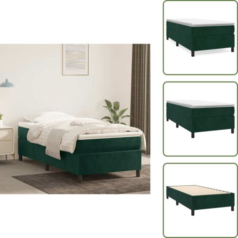 Cama de muelles ensacados - vidaXL Cama box spring con colchón terciopelo verde oscuro 90x200 cm - Cama verde oscuro