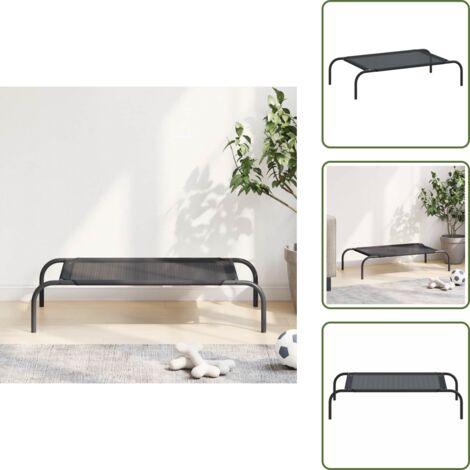 Cama de perro interior - vidaXL Cama de perro elevada negra textilene S - Cama de perro con textileno