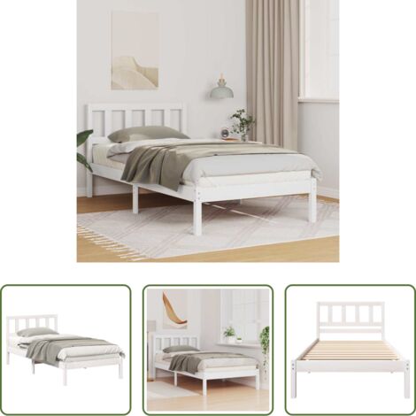 Cama de pino -  Estructura de cama 90 x 190 cm Madera de pino macizo