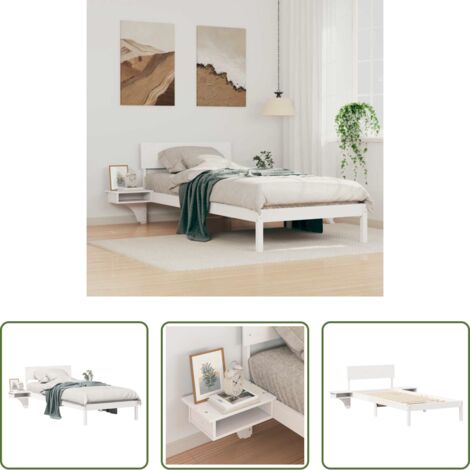 Cama de pino -  Estructura de cama 90 x 200 cm Madera de pino macizo