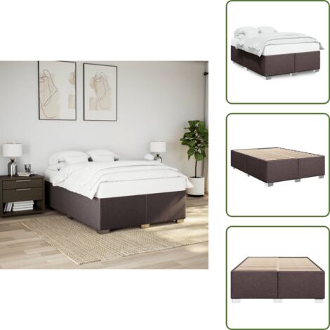 Cama de pino - vidaXL Cama sin colchón tela marrón oscuro 140x190 cm -