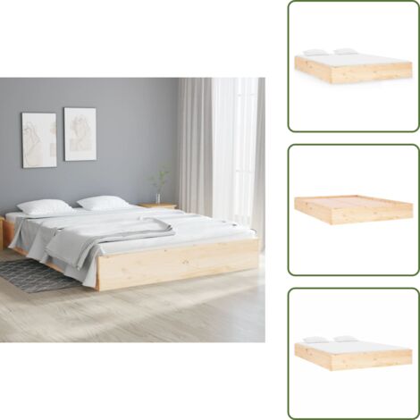 Cama de pino - vidaXL Estructura de cama doble sin colchón madera maciza 120x190 cm - Cama de madera maciza