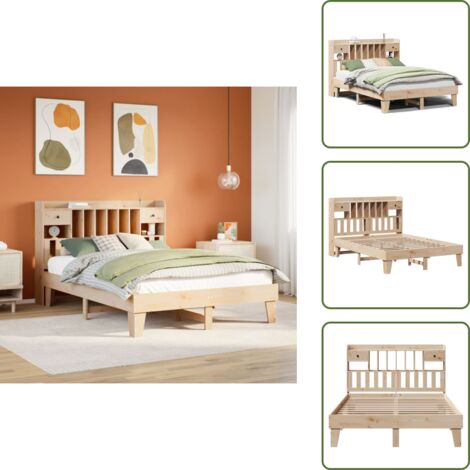 Cama de pino - vidaXL Estructura de cama sin colchón madera de pino blanca 140x200 cm - Cabecero de cama
