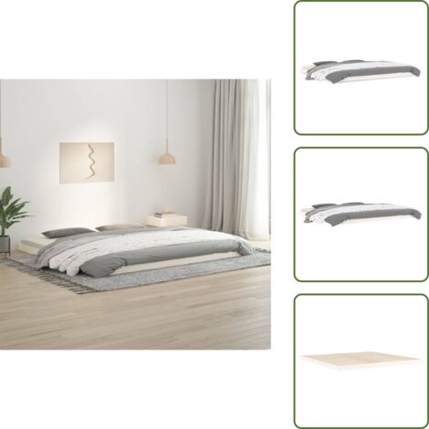 Cama de pino - vidaXL Estructura de cama sin colchón madera maciza blanca 200x200 cm - Cama blanca