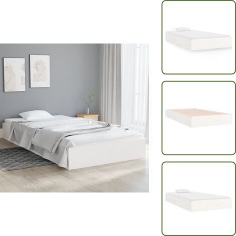 Cama de pino - vidaXL Estructura de cama sin colchón madera maciza blanco 100x200 cm - Cama sin colchón