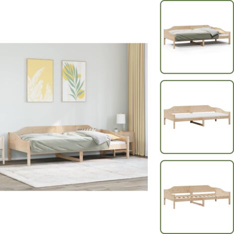 Cama de pino - vidaXL Estructura de cama sin colchón madera maciza de pino 80x200 cm - Cama moderna