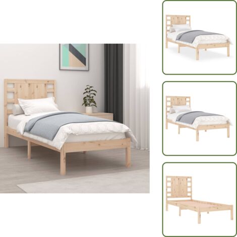 Cama de pino - vidaXL Estructura de cama sin colchón madera maciza de pino 90x200 cm - Cama de madera maciza
