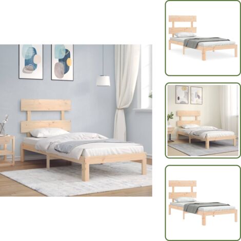 Cama de pino - vidaXL Estructura de cama sin colchón madera maciza de pino 90x200 cm - Cama de madera maciza