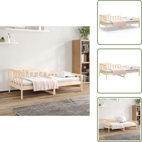 Cama de pino - vidaXL Sofá cama sin colchón madera maciza de pino 90x200 cm - Sofá cama multiusos