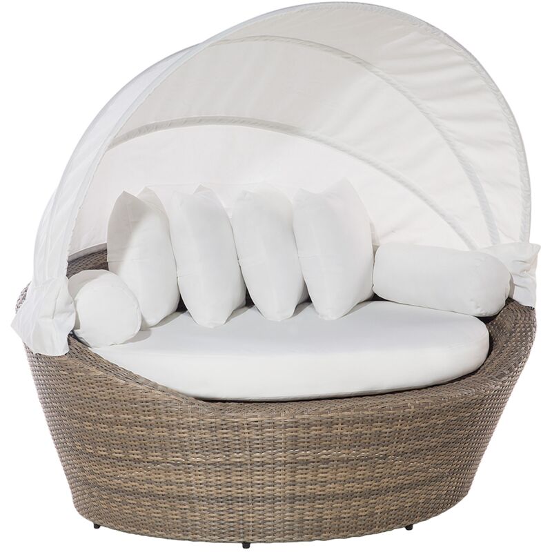 

Beliani - Cama de playa de ratán marrón claro SYLT