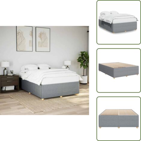Cama de poliéster - vidaXL Cama sin colchón tela gris claro 140x190 cm - Cama con listones