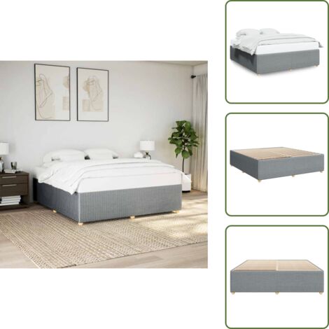 Cama de poliéster - vidaXL Cama sin colchón tela gris claro 180x200 cm - Cama con listones