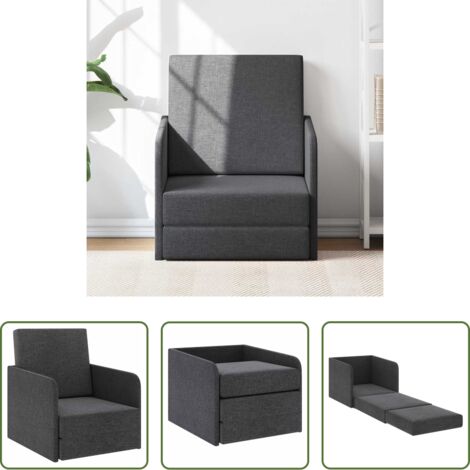 Cama de silla -  Sillón convertible tela gris oscuro