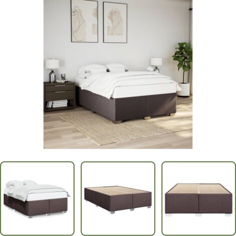 Cama de tela -  Cama sin colchón tela marrón oscuro 140x200 cm