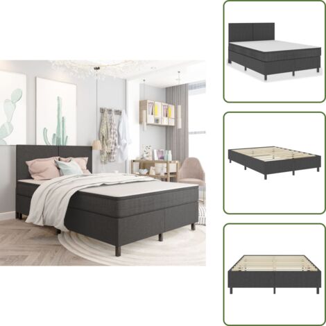 Cama de tela - vidaXL Estructura de cama Box Spring tela gris 140x200 cm - Cama para dormitorio