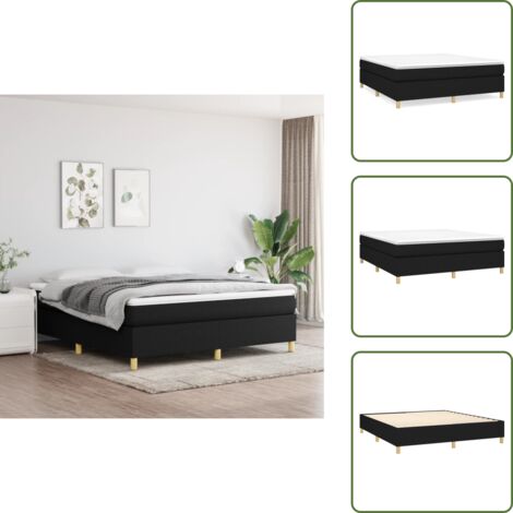 Cama de tela - vidaXL Estructura de cama con somier tela negro 180x200 cm - Cama de madera contrachapada