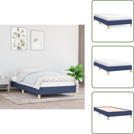 Cama de tela - vidaXL Estructura de cama sin colchón tela azul 100x200 cm - Cama de madera