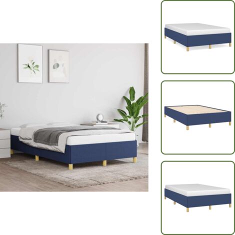 Cama de tela - vidaXL Estructura de cama sin colchón tela azul 120x190 cm - Cama de madera