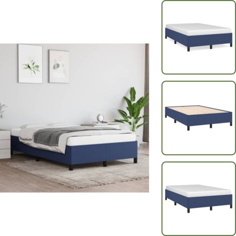 Cama de tela - vidaXL Estructura de cama sin colchón tela azul 120x190 cm - Cama de madera