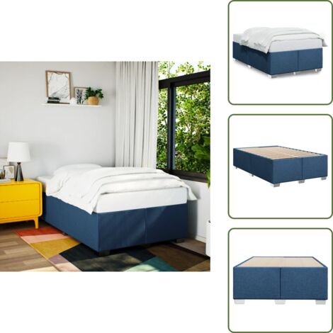 Cama de tela - vidaXL Estructura de cama sin colchón tela azul 120x190 cm - Cama de poliéster