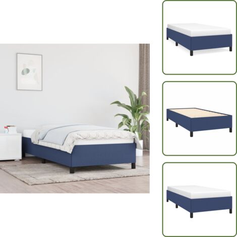 Cama de tela - vidaXL Estructura de cama sin colchón tela azul 90x190 cm - Cama de madera