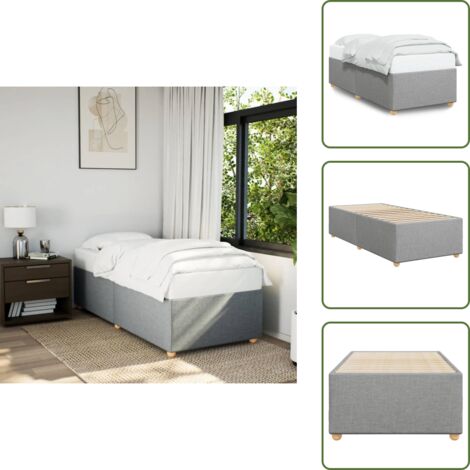 Cama de tela - vidaXL Estructura de cama sin colchón tela gris claro 80x200 cm - Cama gris claro