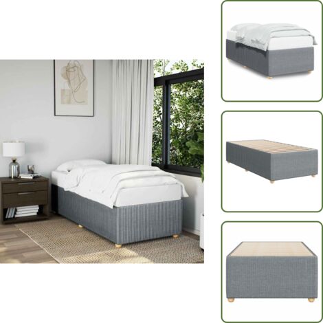Cama de tela - vidaXL Estructura de cama sin colchón tela gris claro 90x200 cm - Cama gris claro