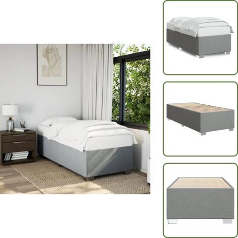Cama de tela - vidaXL Estructura de cama sin colchón tela gris claro 90x200 cm - Cama gris claro