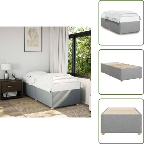 Cama de tela - vidaXL Estructura de cama sin colchón tela gris claro 90x200 cm - Cama gris claro