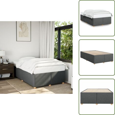 Cama de tela - vidaXL Estructura de cama sin colchón tela gris oscuro 120x200 cm - Cama gris oscuro