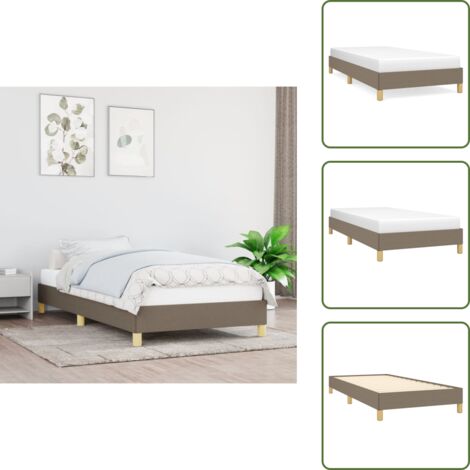 Cama de tela - vidaXL Estructura de cama sin colchón tela gris taupe 100x200 cm - Cama de madera contrachapada