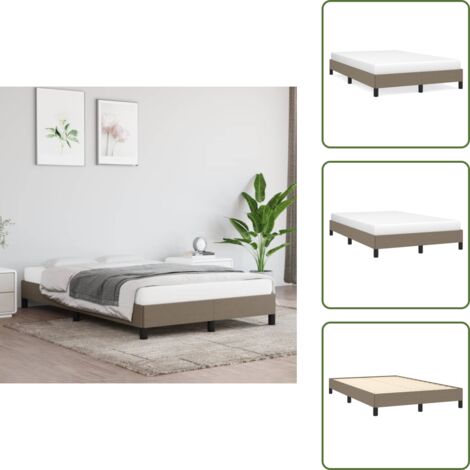 Cama de tela - vidaXL Estructura de cama sin colchón tela gris taupe 120x200 cm - Cama de madera