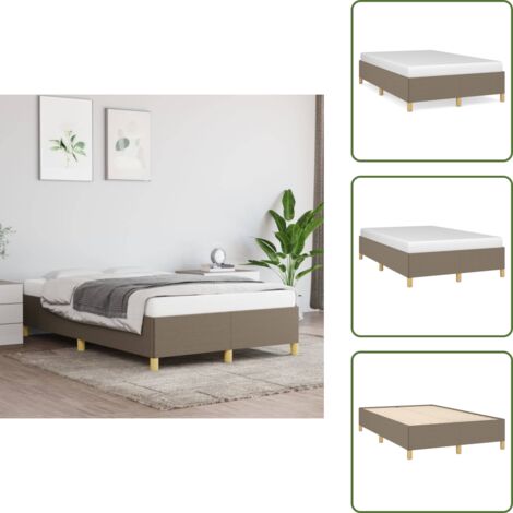 Cama de tela - vidaXL Estructura de cama sin colchón tela gris taupe 120x200 cm - Cama de madera