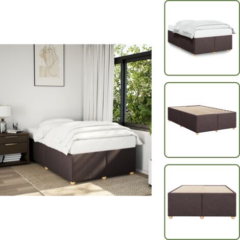 Cama de tela - vidaXL Estructura de cama sin colchón tela marrón oscuro 120x200 cm - Cama marrón