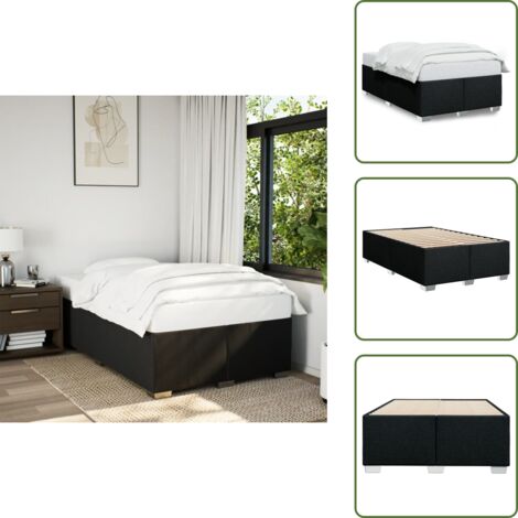Cama de tela - vidaXL Estructura de cama sin colchón tela negro 120x200 cm - Cama de madera