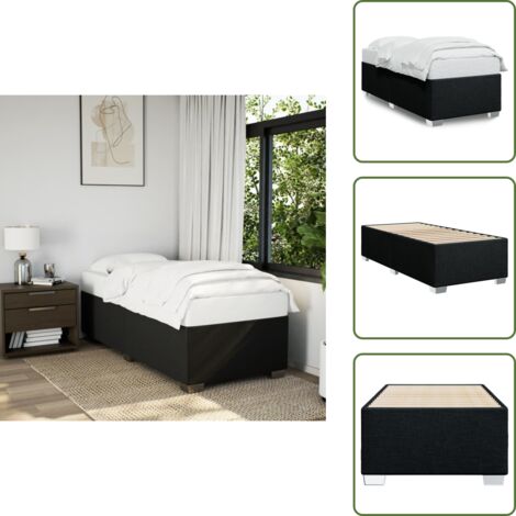 Cama de tela - vidaXL Estructura de cama sin colchón tela negro 90x190 cm - Cama de madera