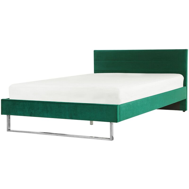 

Beliani - Cama de terciopelo verde 160 x 200 cm BELLOU