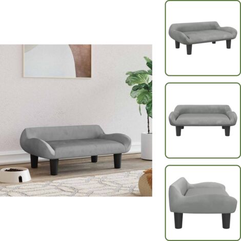 Cama de terciopelo - vidaXL Cama para perros de terciopelo gris claro 70x40x24 cm - Cama para perros pequeños