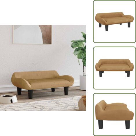 Cama de terciopelo - vidaXL Cama para perros de terciopelo marrón 70x40x24 cm - Cama para perros pequeños