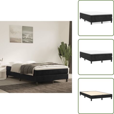 Cama de terciopelo - vidaXL Estructura de cama con somier terciopelo negro 120x200 cm - Cama negra