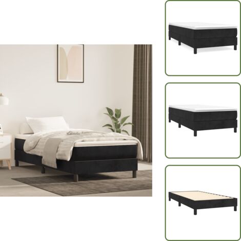 Cama de terciopelo - vidaXL Estructura de cama con somier terciopelo negro 90x190 cm - Cama negra