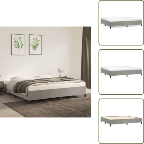 Cama de terciopelo - vidaXL Estructura de cama sin colchón terciopelo gris claro 200x200 cm - Cama gris claro