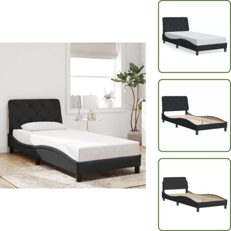 Cama de terciopelo - vidaXL Estructura de cama sin colchón terciopelo negro 90x190 cm - Cama de madera
