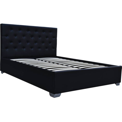 Cama doble con cofre "Tino" - 160 × 200 cm - Negro