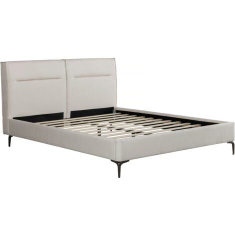 Cama doble de tela de diseño &lt&gt - 140 x 190 cm - Beis