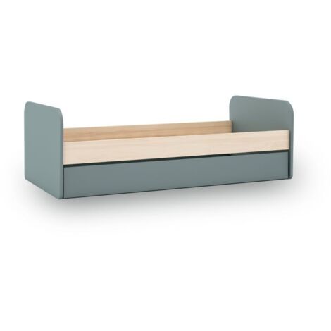 Cama doble juvenil Misty Breeze Verde Salvia - Oak Soft (ancho) x 65cm (alto)